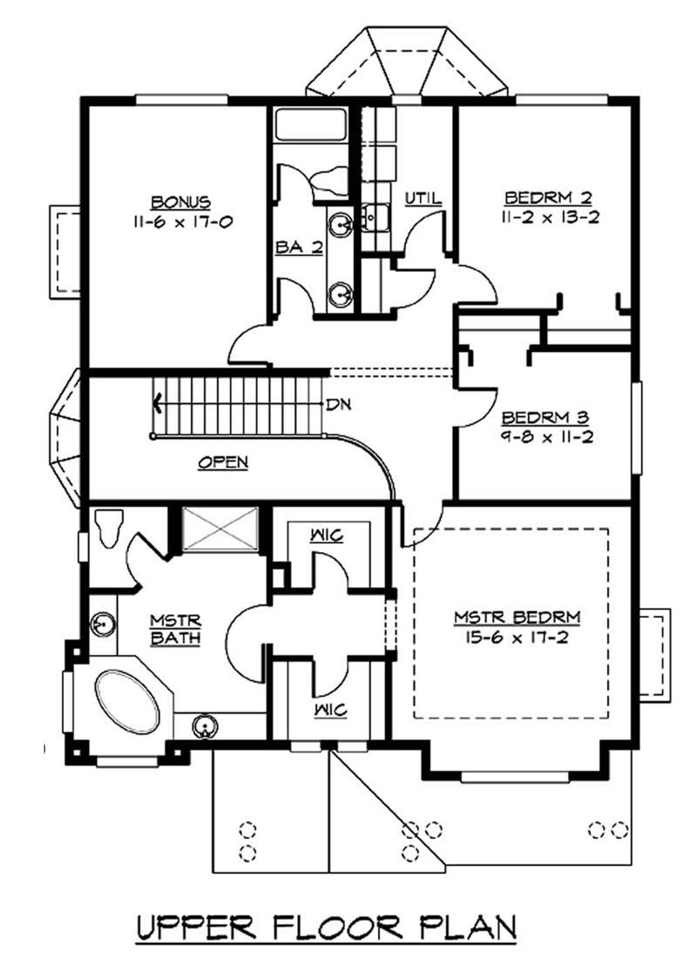 Floor Plan Second Story of Ranch Plan #115-1276